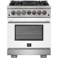 Forno 30" Capriasca Dual Fuel Range with 240v Electric Oven - 5 Burners, Convection Oven and 100,000 BTUs - FFSGS6187-30