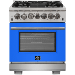 Forno 30" Capriasca Dual Fuel Range with 240v Electric Oven - 5 Burners, Convection Oven and 100,000 BTUs - FFSGS6187-30