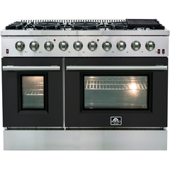 Forno 48" Galiano Gas Range with 8 Burners, Griddle, and Double Oven - FFSGS6244-48