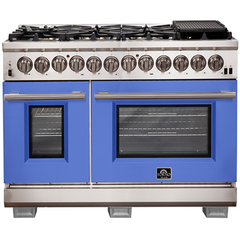 Forno 48" Capriasca Dual Fuel Range with 240v Electric Oven - 8 Burners, Griddle, and 160,000 BTUs - FFSGS6187-48