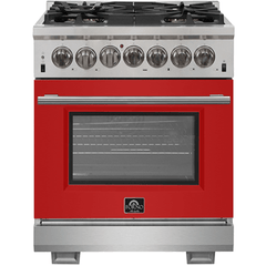 Forno 30" Capriasca Dual Fuel Range with 240v Electric Oven - 5 Burners, Convection Oven and 100,000 BTUs - FFSGS6187-30