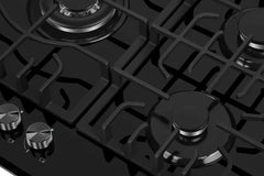 Empava 30-inch gas cooktop with durable cast iron grates for enhanced stability and durability