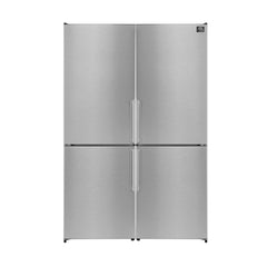 FORNO Premium 2-Piece Kitchen Bundle - Donatello 30" Induction Range, Guardia 46.8" Bottom Freezer Refrigerator