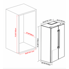 Forno 36 in. Side by Side Refrigerator with Ice Maker, FFRBI1844-36SB