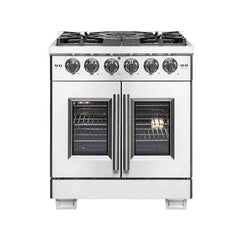 Forno 30-Inch Capriasca Gas Range with 5 Gas Burners, 100,000 BTUs, and French Door Gas Oven in Stainless Steel (FFSGS6460-30)