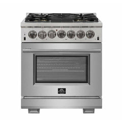 Forno 30" Capriasca Dual Fuel Range with 240v Electric Oven - 5 Burners, Convection Oven and 100,000 BTUs - FFSGS6187-30